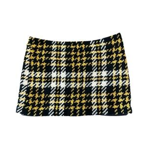 J. Crew Woven black and yellow Mini Skirt size 12